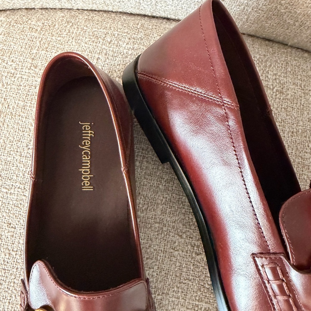 Jeffrey Campbell Addie Bit Loafers in Brown with Gold Hardware - Picture 3 of 6